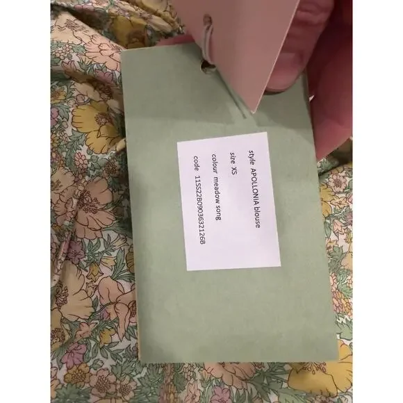 HORROR VACUI APOLLONIA Cotton blouse Floral Sz XS NWT - Picture 4 of 16